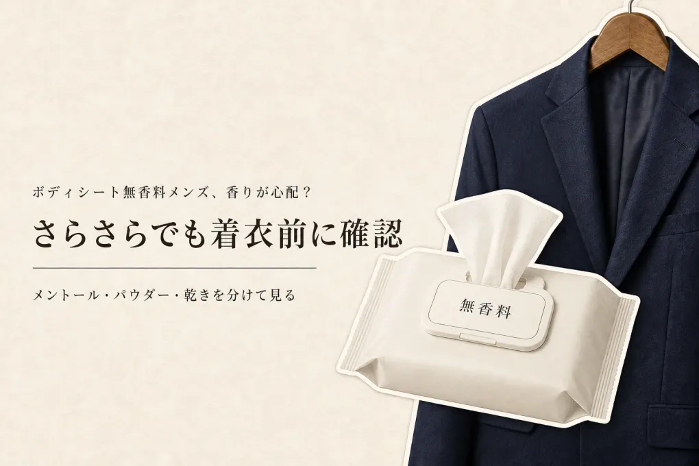 ボディシート無香料メンズの選び方｜秋の会議で香り・さらさら・服への付着を確認