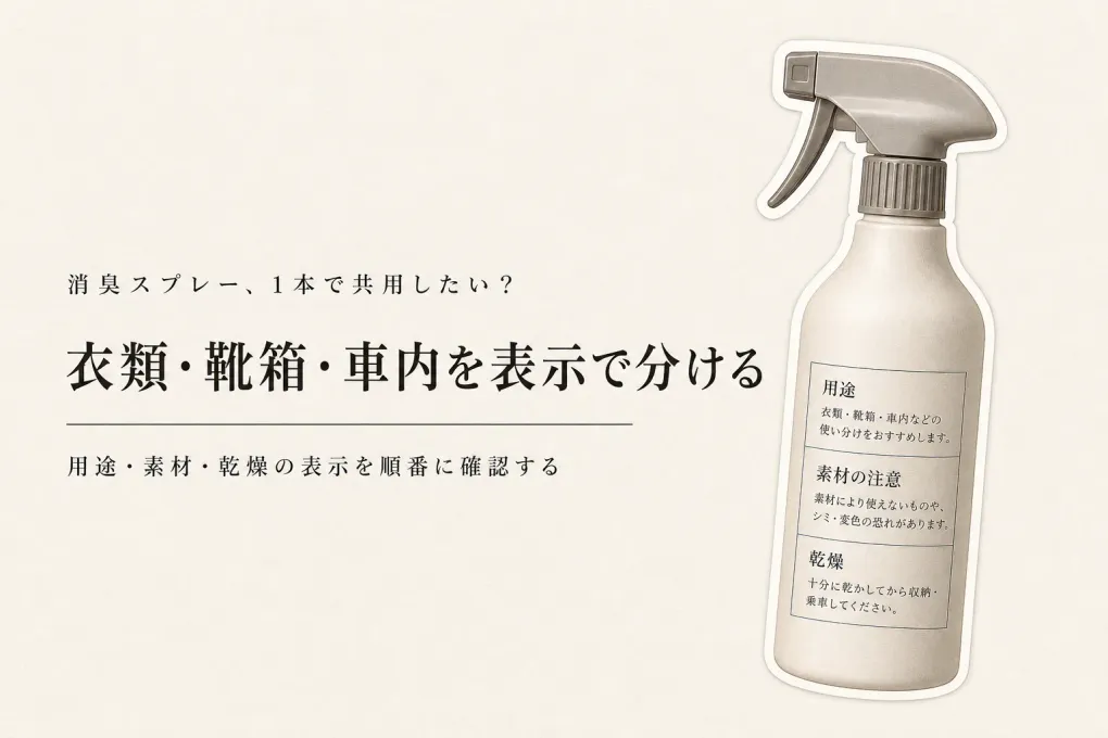 消臭スプレーは衣類・靴箱・車内で共用できる？一本で使える表示と分ける基準